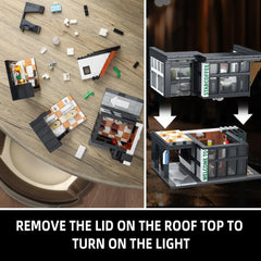 City Coffee House Building Blocks Set for Adults Street View Construction Toy Coffee Shop / 581 Pieces Building Blocks