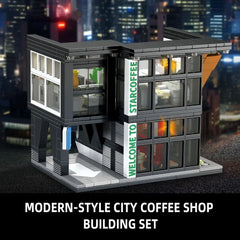 City Coffee House Building Blocks Set for Adults Street View Construction Toy Coffee Shop / 581 Pieces Building Blocks