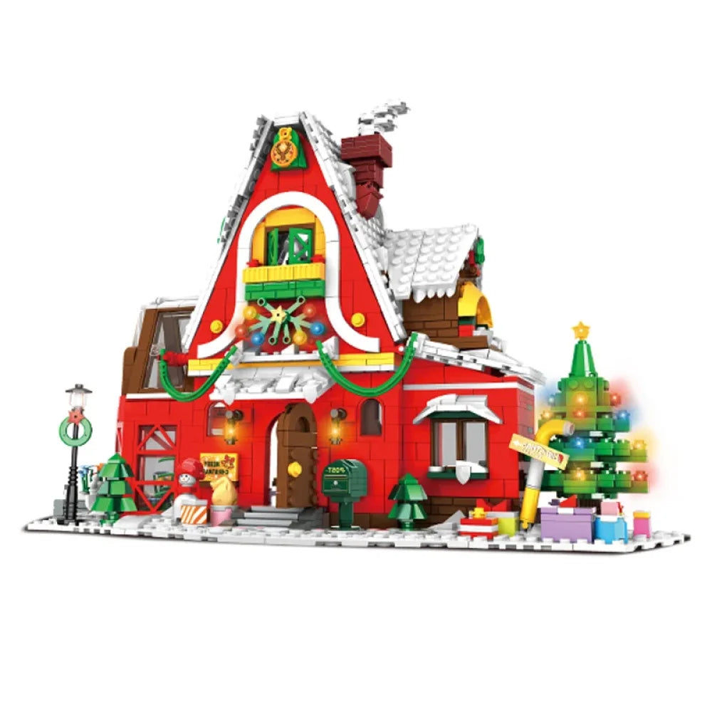 Creativity Winter Village Santa’s Visit Building Block Christmas House Gift Toy Winter Village Building Blocks