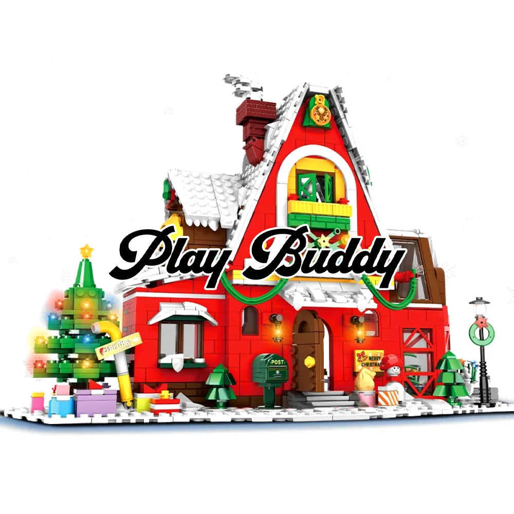Creativity Winter Village Santa’s Visit Building Block Christmas House Gift Toy Winter Village Building Blocks