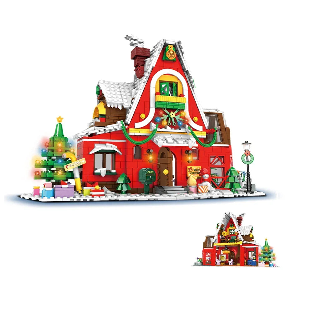 Creativity Winter Village Santa’s Visit Building Block Christmas House Gift Toy Winter Village Building Blocks
