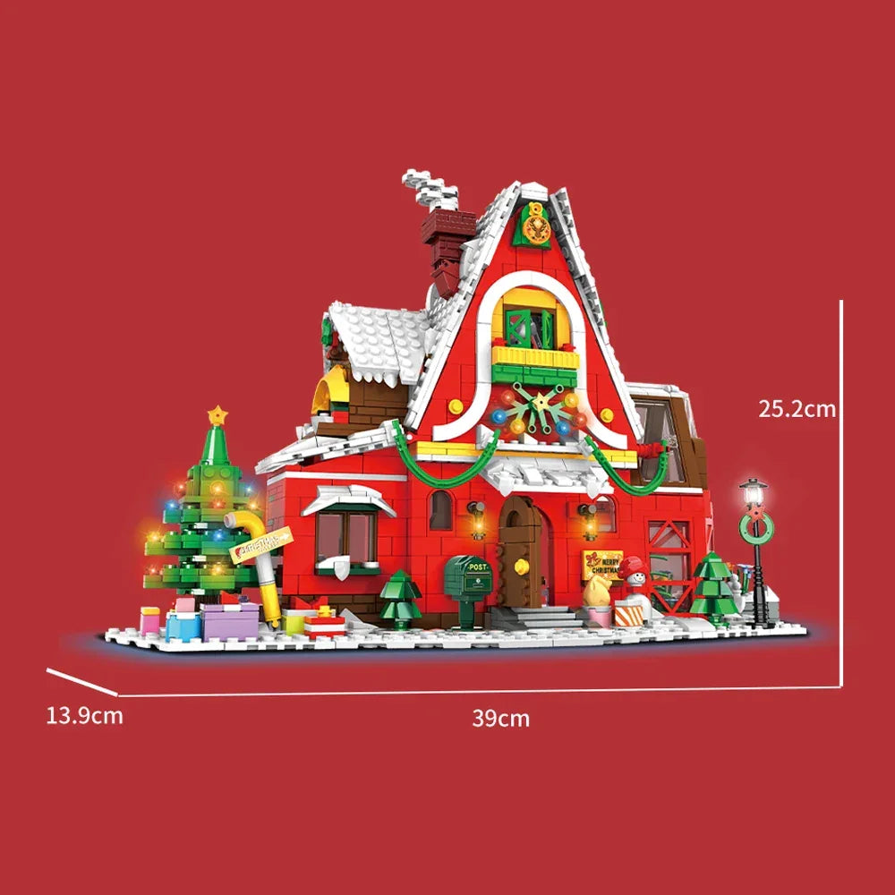 Creativity Winter Village Santa’s Visit Building Block Christmas House Gift Toy Winter Village Building Blocks