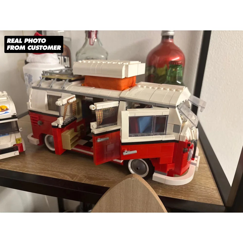Creator Expert Volkswagen T1 Camper Van VW VDUB Red Building Kit Retired Set Volkswagen T1 Camper Van Building Blocks