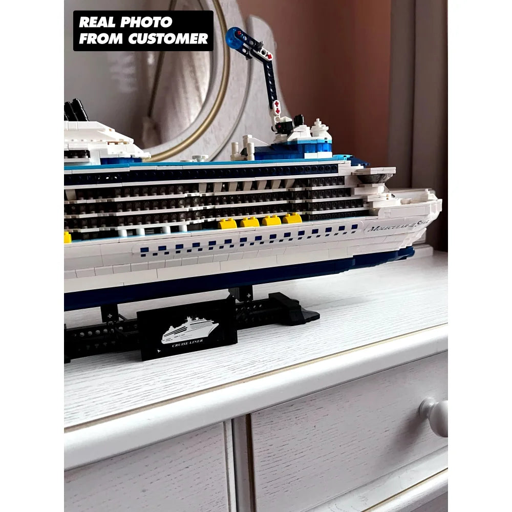 Cruise Ship Building Blocks MOC Boat Molecular of The Seas Model 2428Pcs Bricks Cruise Ship / No Box Building Blocks