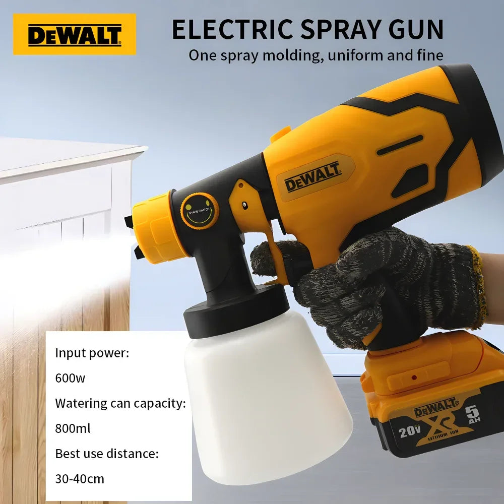 DEWALT Electric Spray Paint Gun 800ML Cordless Paint Sprayer Electric Paint Spray Paint Gun / UK Power Tool