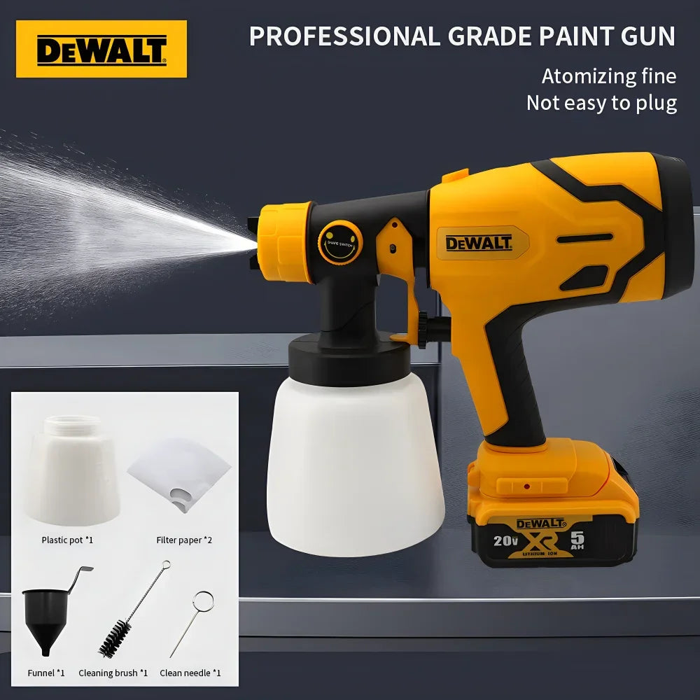 DEWALT Electric Spray Paint Gun 800ML Cordless Paint Sprayer Electric Paint Spray Paint Gun / UK Power Tool