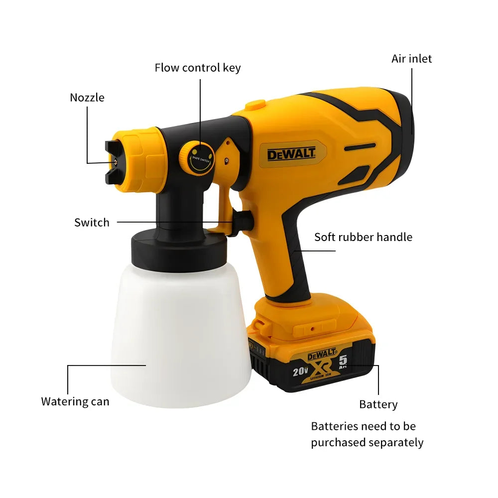 DEWALT Electric Spray Paint Gun 800ML Cordless Paint Sprayer Electric Paint Spray Paint Gun / UK Power Tool