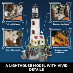 Electric Lighthouse Building Blocks Fisherman’s Hut 1092PCS Assembly MOC Model Lighthouse Building Blocks