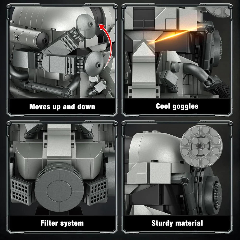 Fallout 76 T-60 Power Armor Helmet Building Blocks 1088PCS MOC Bricks Gaming T-60 Power Armor Helmet Building Blocks