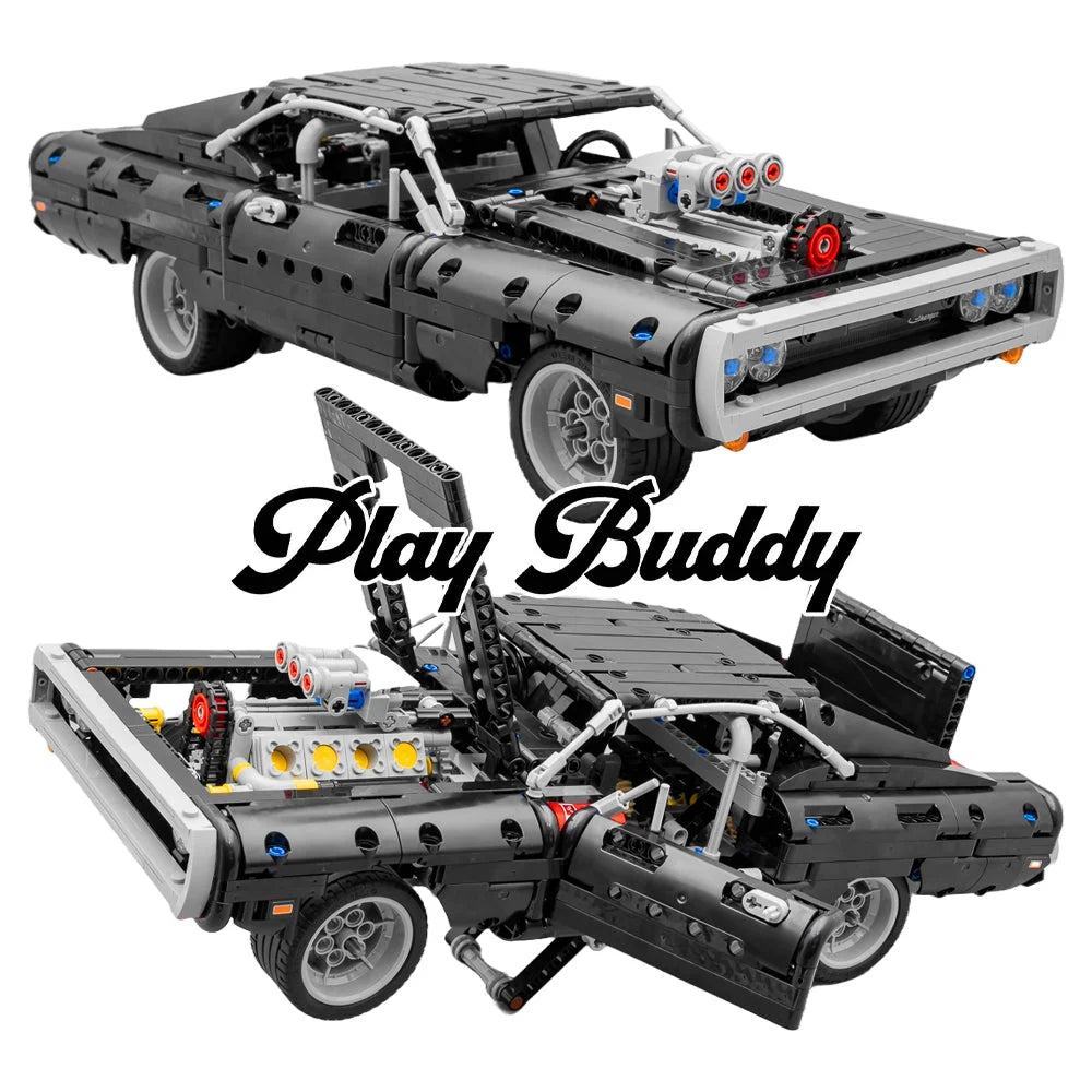 Fast & Furious Dom’s Dodge Charger (42111) MOC Building Block Set 1077PCS Dodge Charger with Light / 1077 Pieces
