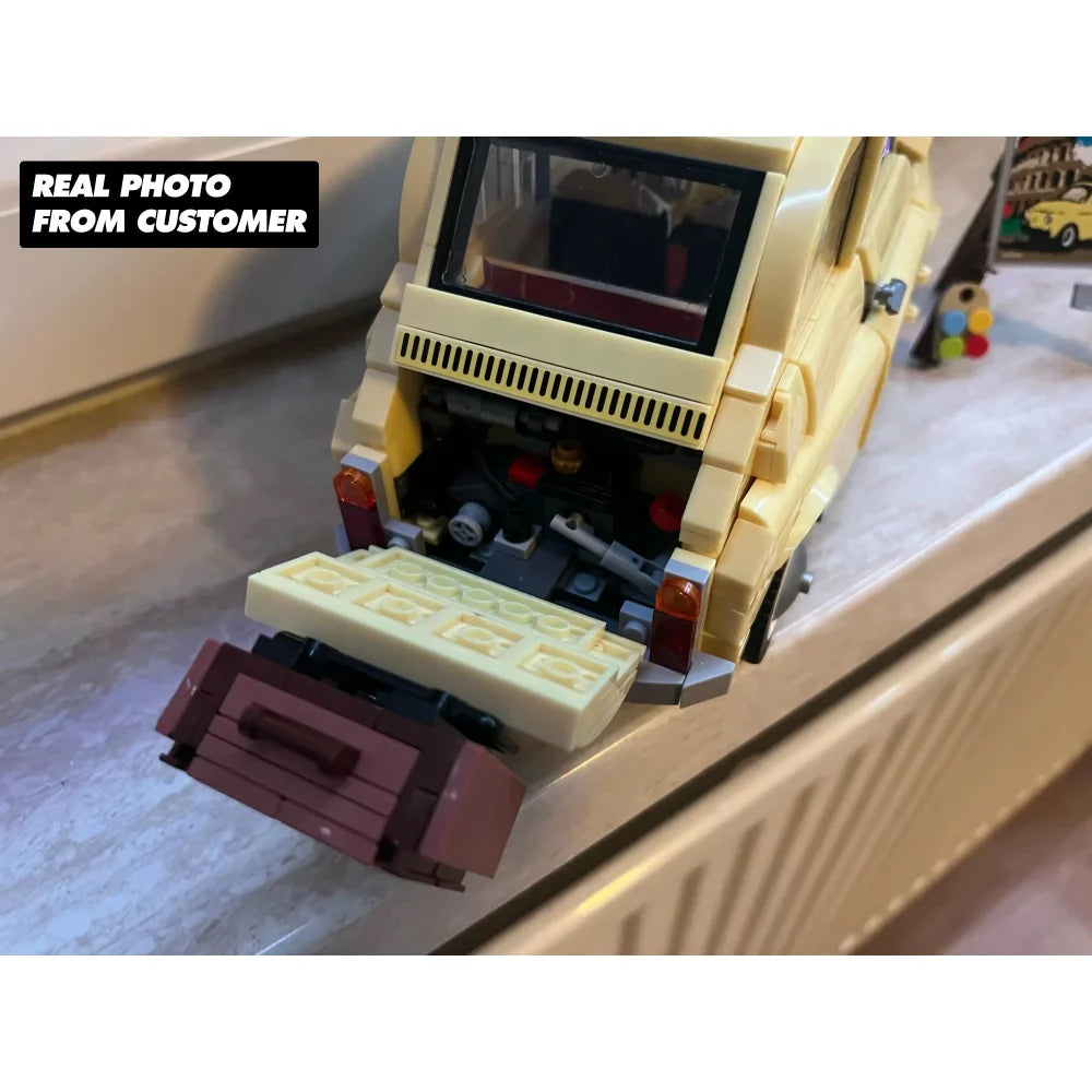 Fiat 500 Technical Building Block Brick Set Classic Yellow Car Toy Gift 960PCS Fiat 500 / 960 Pieces Building Blocks