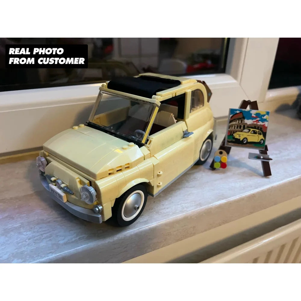 Fiat 500 Technical Building Block Brick Set Classic Yellow Car Toy Gift 960PCS Fiat 500 / 960 Pieces Building Blocks