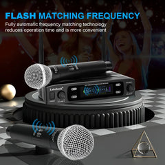 2025 UHF Wireless Microphone Metal Professional Dual Channel Handheld Mics Party Black Microphone