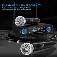 GLXD2 Professional Wireless Microphone Dual Channel UHF Cordless Handheld UK Black Microphone