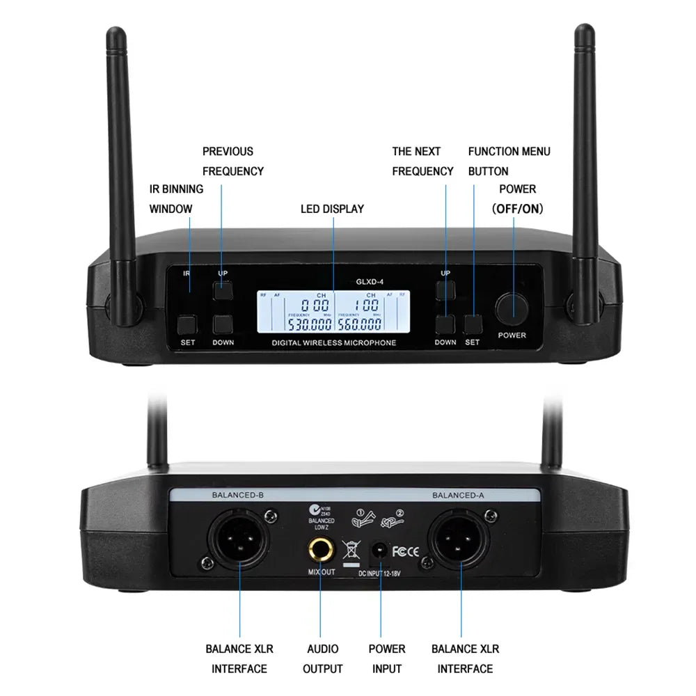 GLXD4 BETA58A Professional Wireless Microphone System w/ 2Pcs Mics GLXD4 BETA58A Microphone