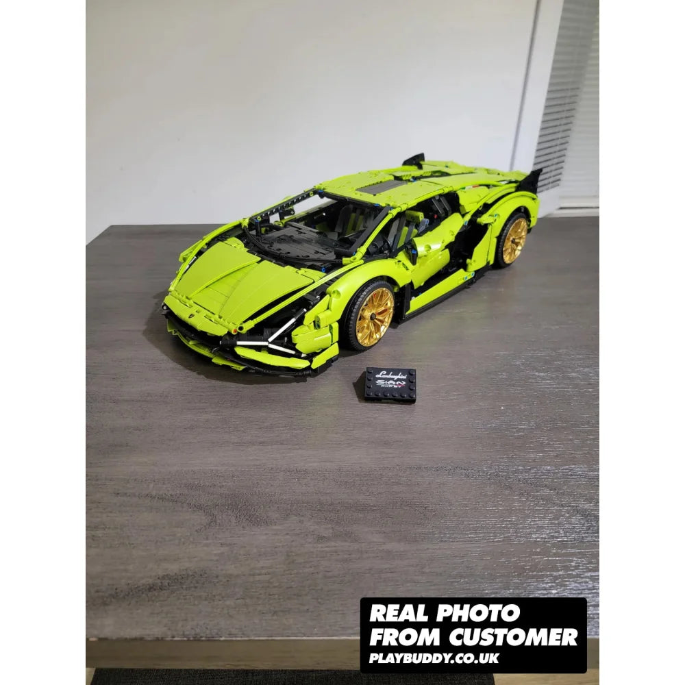 Green Lamborghini Sian FKP 37 Building Blocks 3696PCS MOC Car 42115 Model Lamborghini Sian Building Blocks