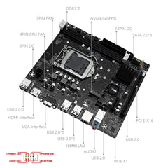 H61 Intel LGA1155 Motherboard DDR3 RAM M.2 NVMe SDD for 2nd 3rd Gen Intel CPUs H61 LGA1155 Motherboard