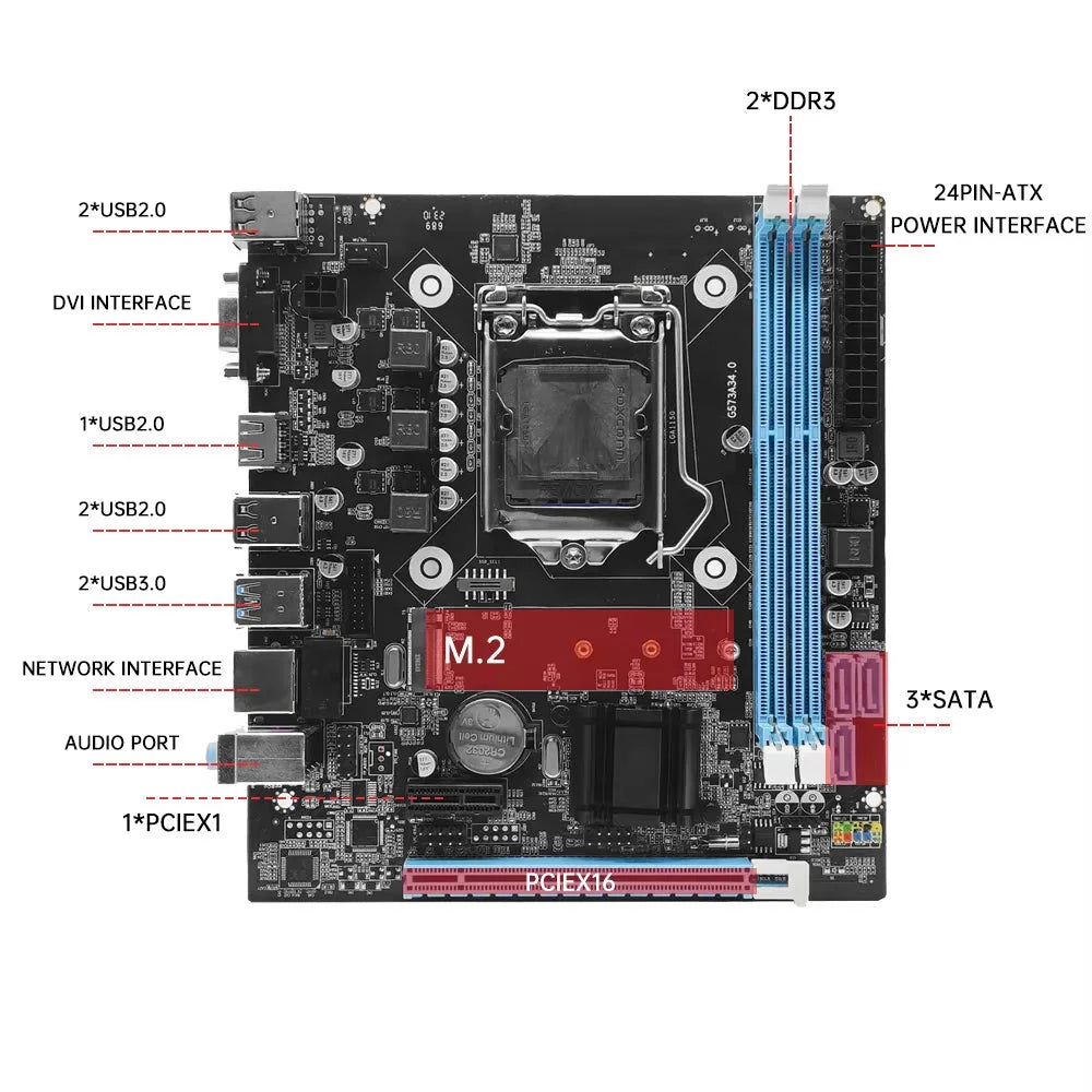 H81 Intel LGA1150 Gaming Motherboard DDR3 NVMe 2.0 VGA HDMI for i3 i5 i7 CPUs H81 LGA1150 Motherboard