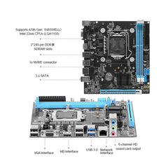 H81 Intel LGA1150 Gaming Motherboard DDR3 NVMe 2.0 VGA HDMI for i3 i5 i7 CPUs H81 LGA1150 Motherboard