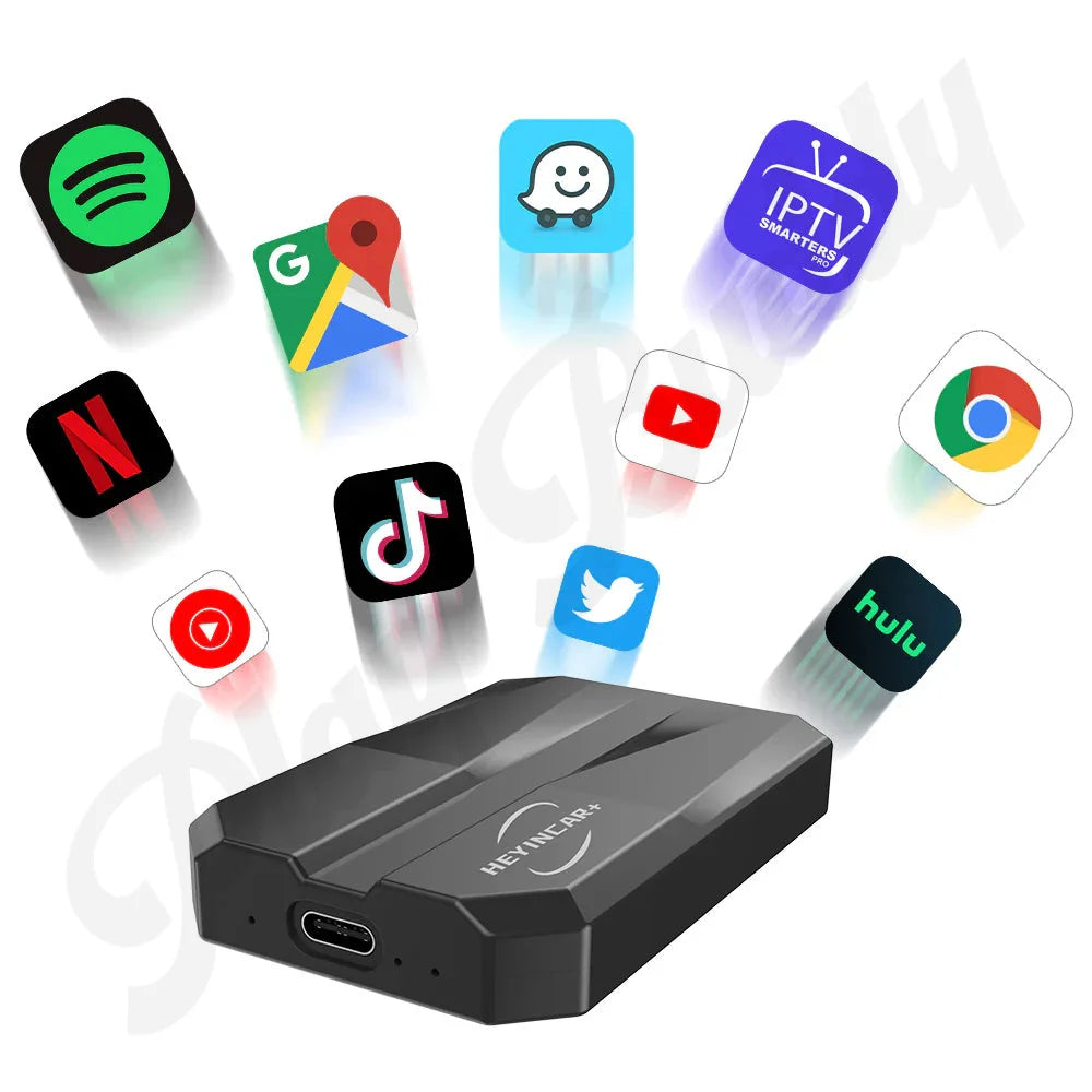 HEYINCAR CarPlay Smart AI Box Plus Wireless CarPlay & Android w/ YT Netflix IPTV HEYINCAR AI Box Apple CarPlay &