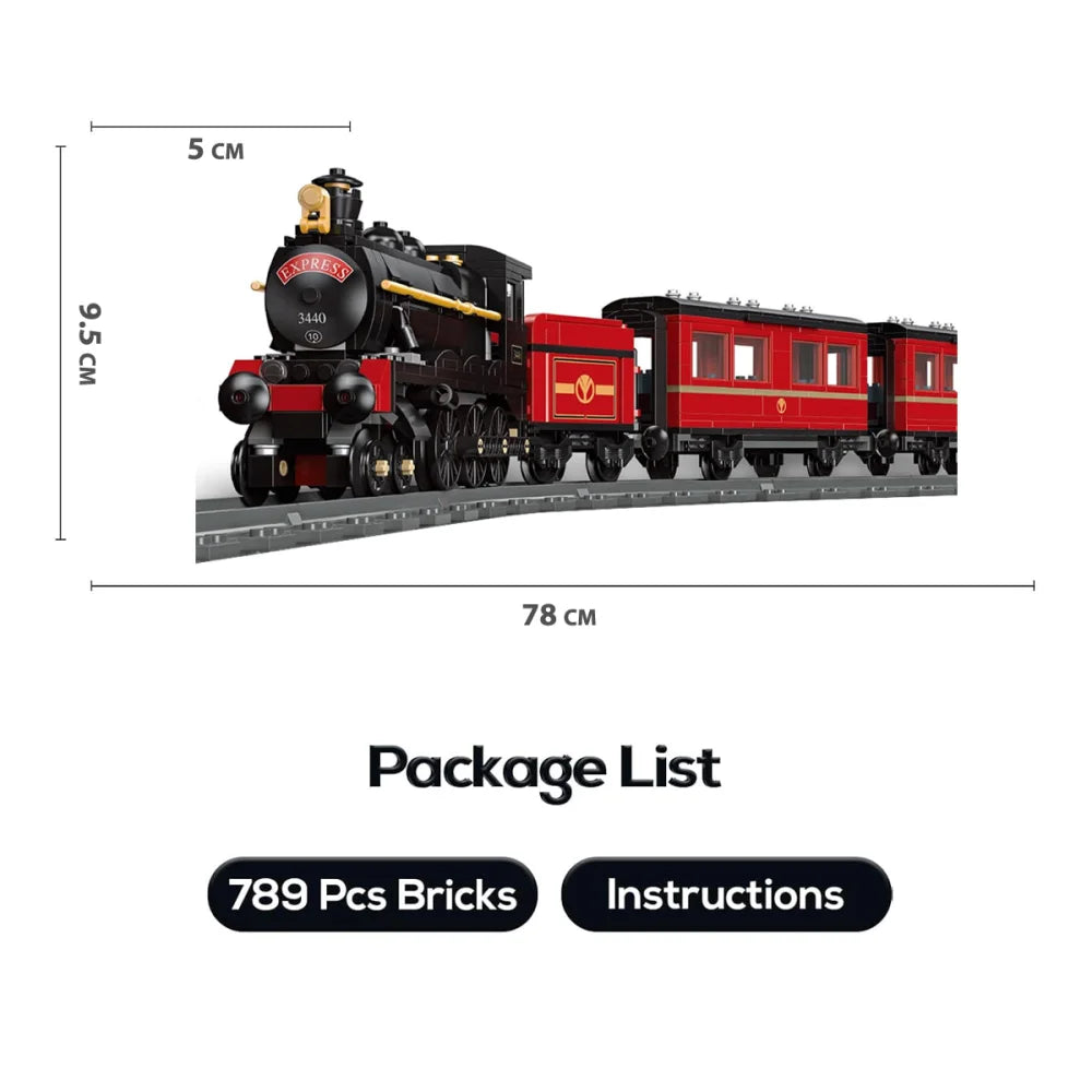 Hogwarts Express Steam Train Building Blocks Bricks 789Pcs Gift for Kids Adults Hogwarts Express Building Blocks