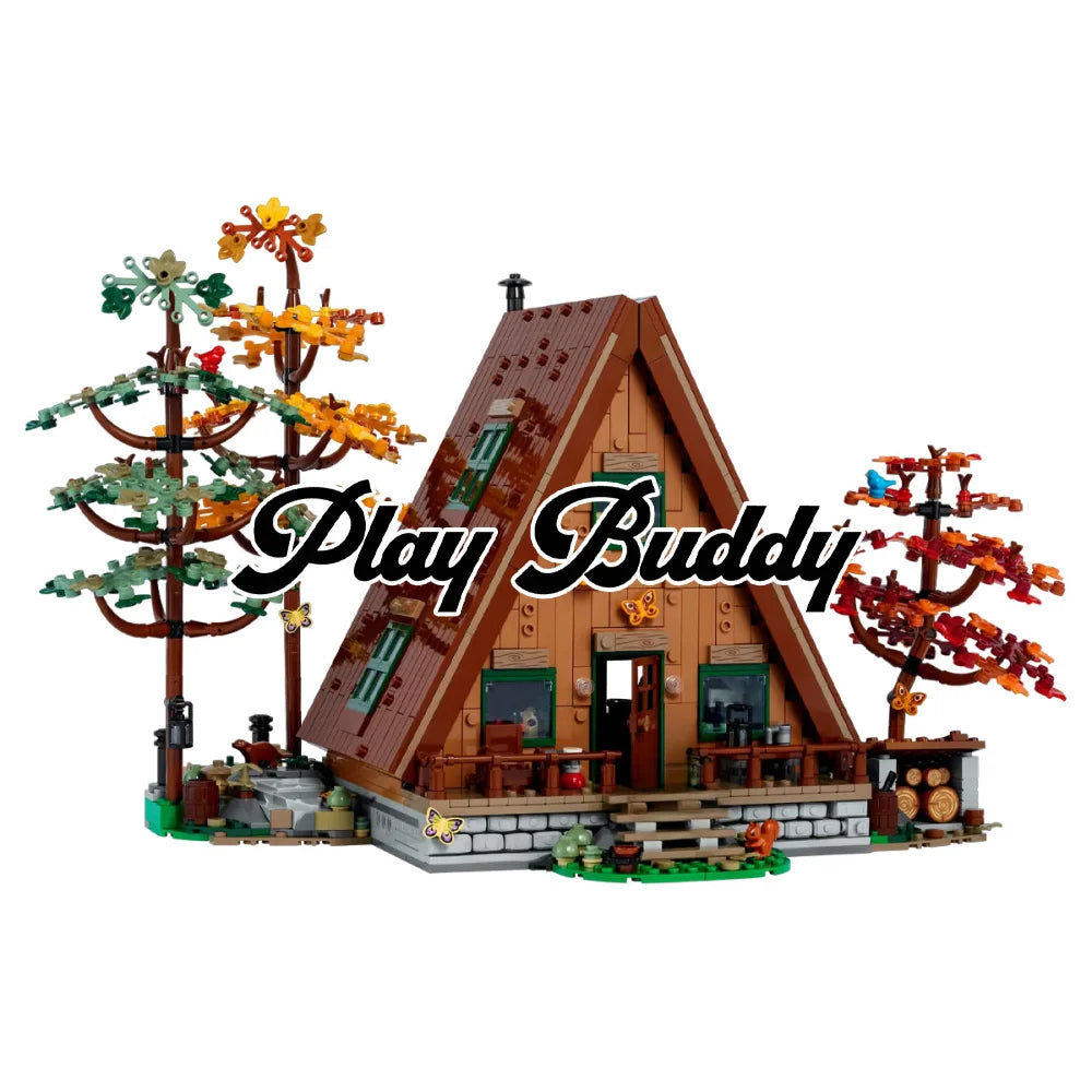 Ideas A Frame Cabin Forest House 2082PCS Building Blocks MOC Assembly Bricks A Frame Cabin Building Blocks