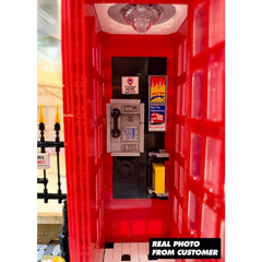 Ideas Red London Telephone Box Building Blocks Set 1460PCS Model Kit MOC Bricks London Telephone Box Building Blocks