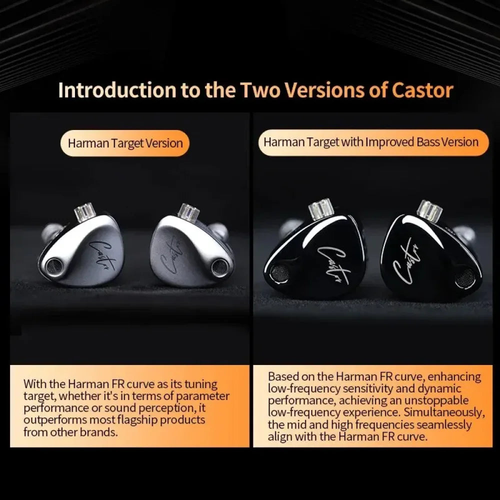 KZ Castor IEM In Ear Monitors Earphones with Dynamic Audio Tuning Improved Bass Headphones