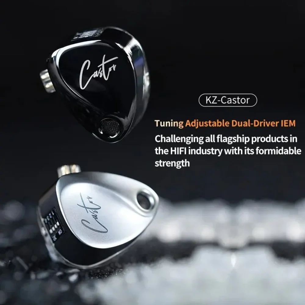 KZ Castor IEM In Ear Monitors Earphones with Dynamic Audio Tuning Improved Bass Headphones