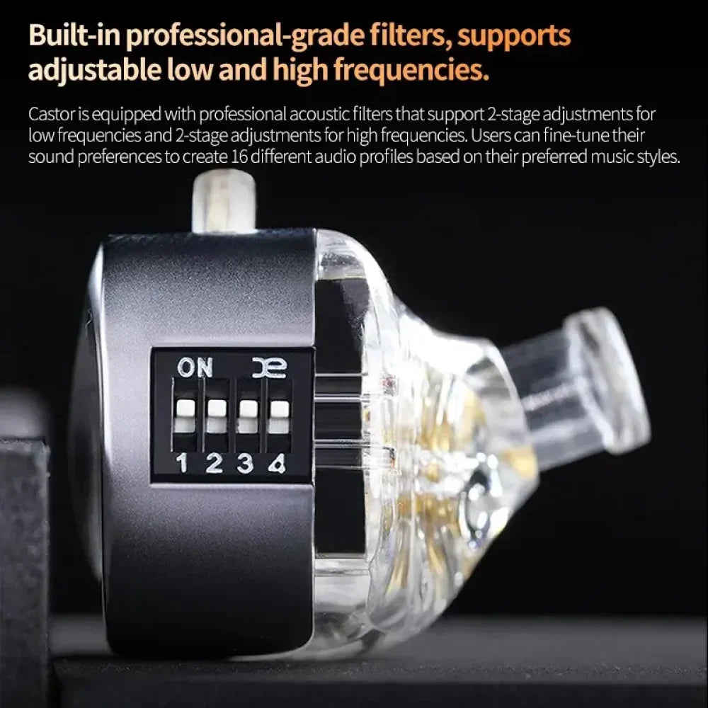 KZ Castor IEM In Ear Monitors Earphones with Dynamic Audio Tuning Improved Bass Headphones