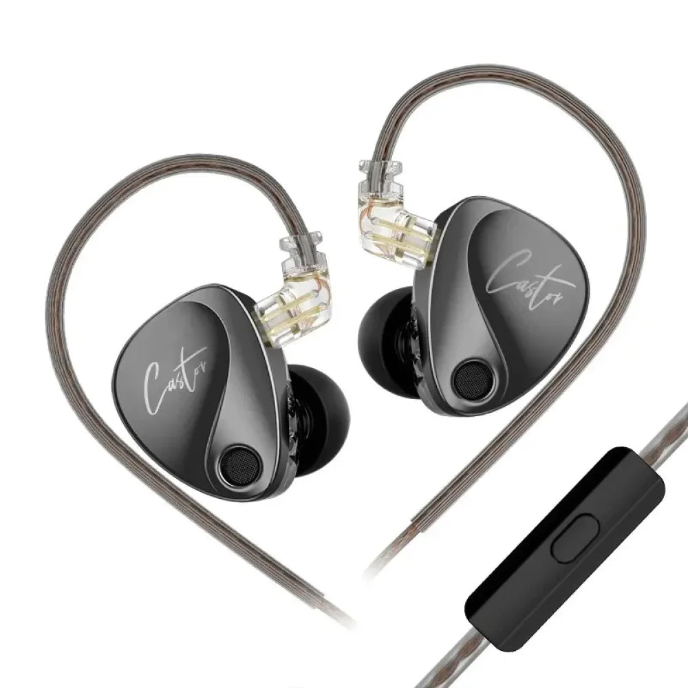 KZ Castor IEM In Ear Monitors Earphones with Dynamic Audio Tuning Improved Bass Improved Bass - Mic Headphones