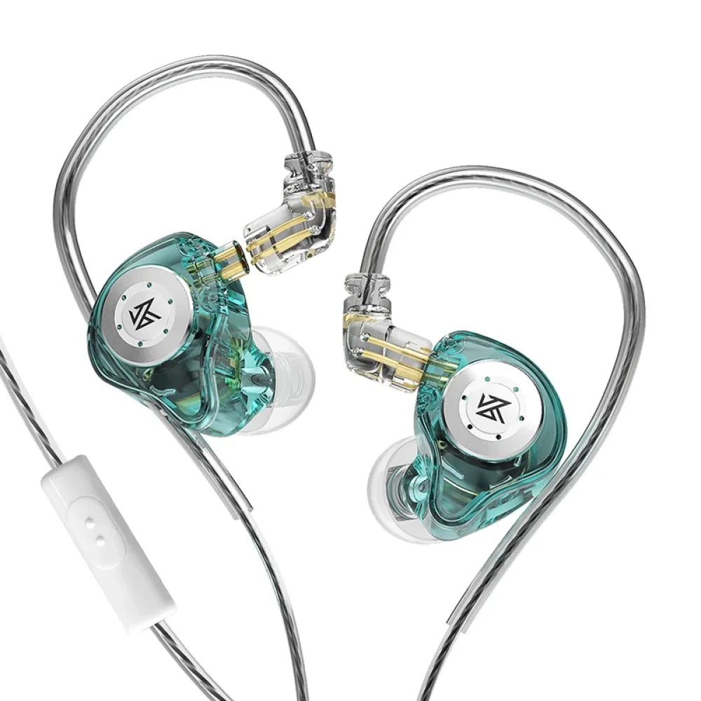 KZ EDX Pro In-Ear Stage Monitor Headphone Dual Magnetic Dynamic Unit Earphone Cyan - Mic / KZ EDX Pro Headphones