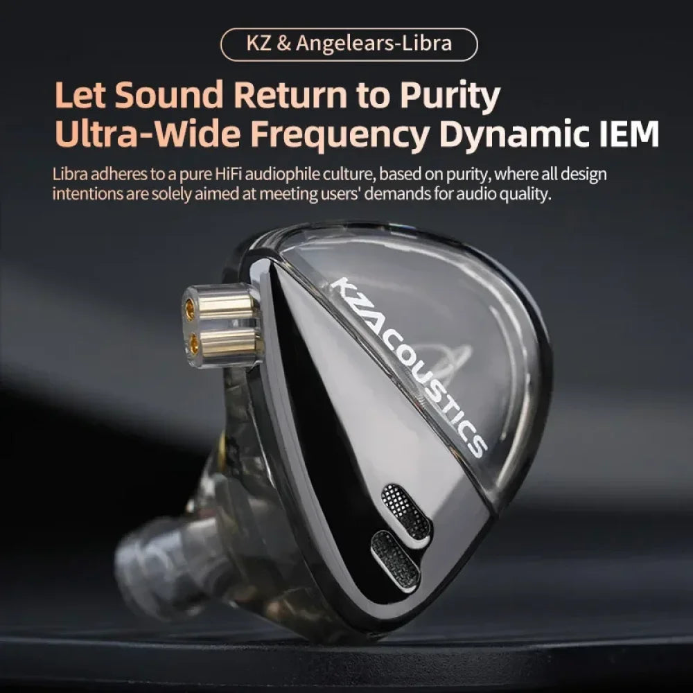 KZ X Angelears Libra Ultra-Wide Frequency Dynamic HiFi In-Ear Earphone IEMs Headphones