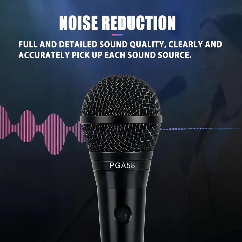 Metal PGA58 Cardioid Dynamic Microphone For Stage Singing Professional Wired Mic PGA58 Microphone