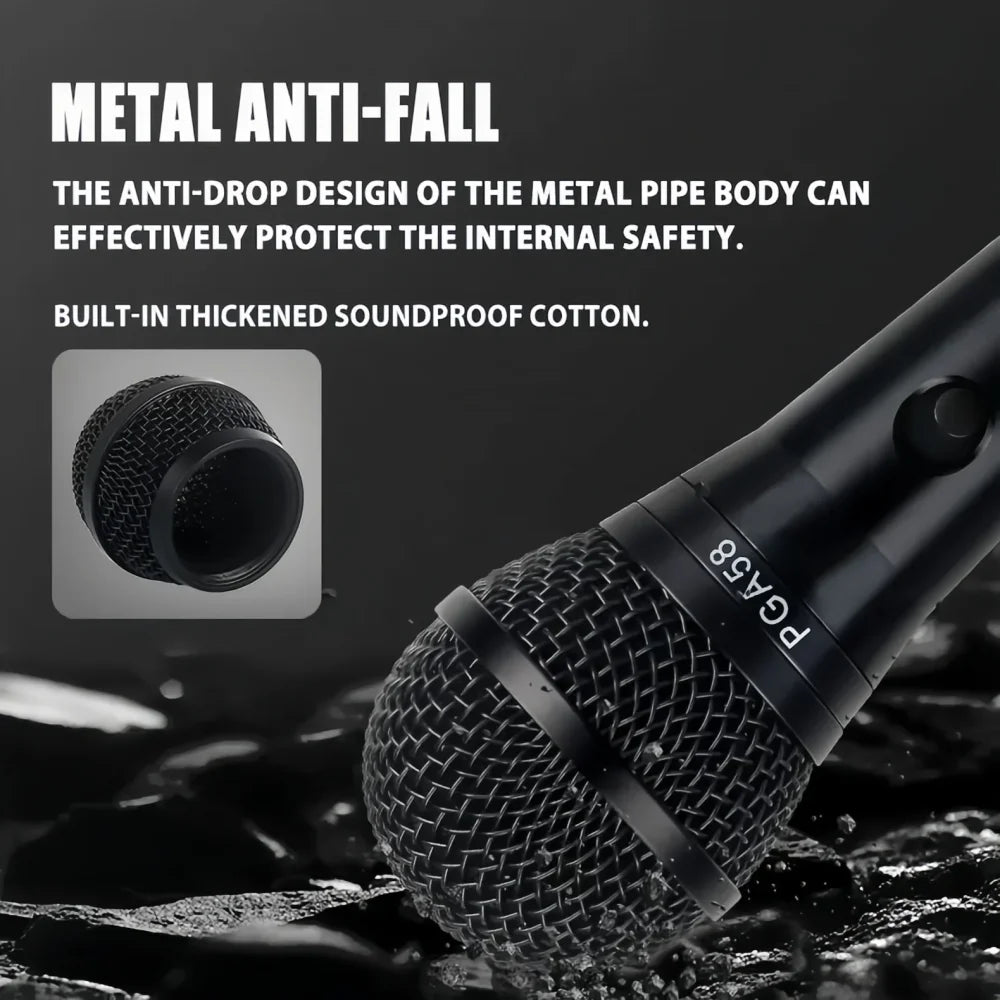 Metal PGA58 Cardioid Dynamic Microphone For Stage Singing Professional Wired Mic PGA58 Microphone
