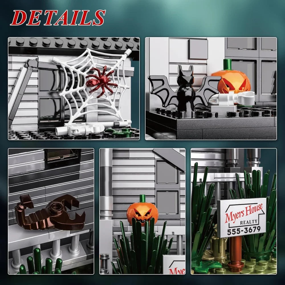 MOC Town Halloween Michael Myers with House Figure 586PCS Building Block Boxed Michael Myers with House Building Blocks