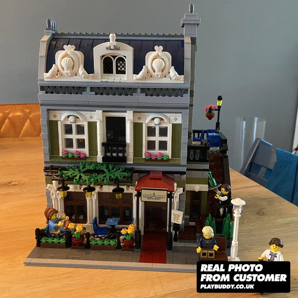 Parisian Restaurant Creator Building Blocks 2573PCS w/ 5 Figures (10243) ABS Kit Parisian Restaurant Building Blocks