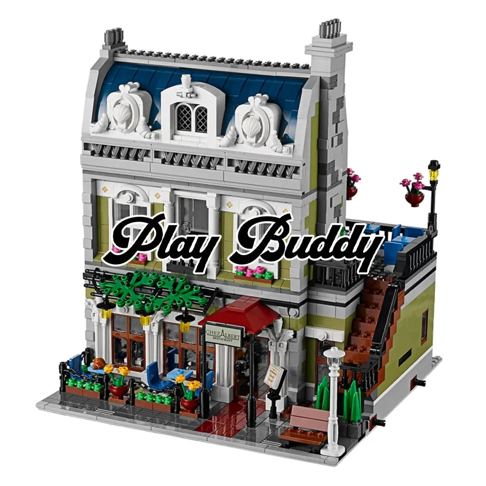 Parisian Restaurant Creator Building Blocks 2573PCS w/ 5 Figures (10243) ABS Kit Parisian Restaurant Building Blocks