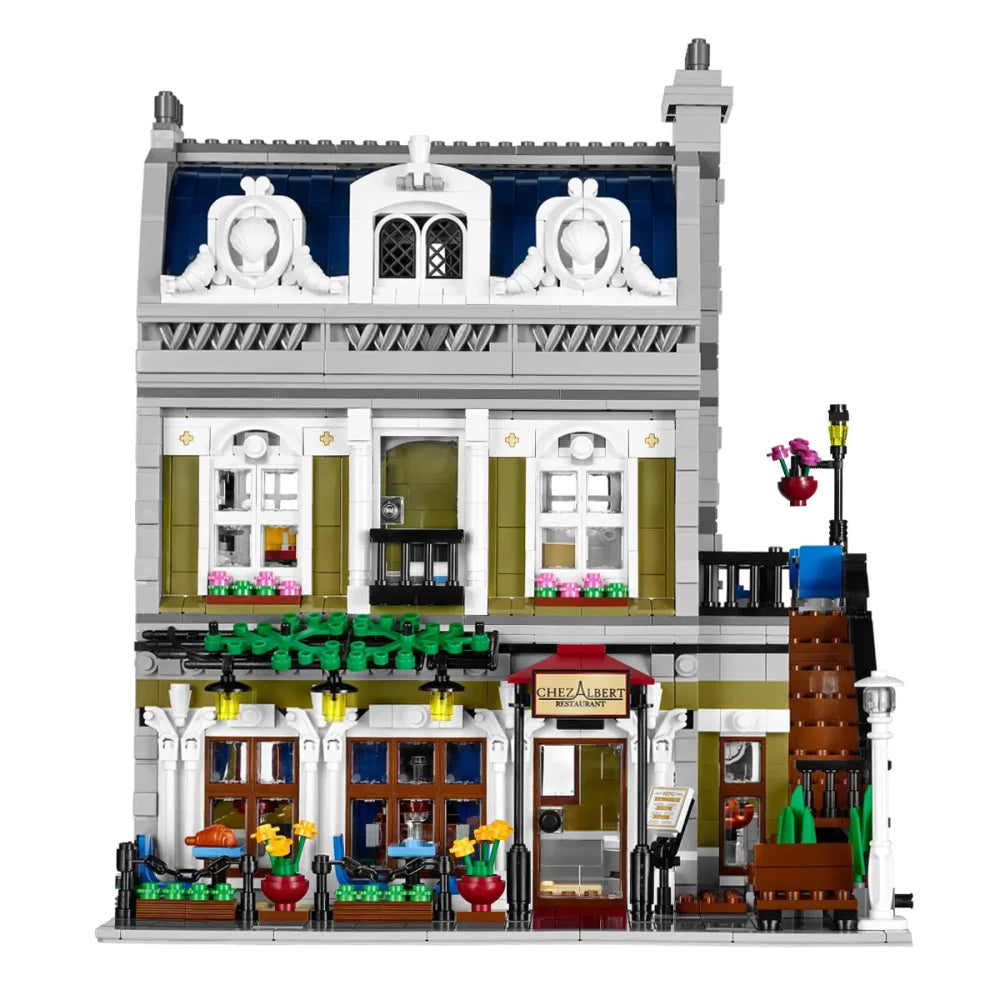 Parisian Restaurant Creator Building Blocks 2573PCS w/ 5 Figures (10243) ABS Kit Parisian Restaurant Building Blocks