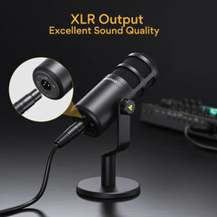 PD100 XLR Podcast Microphone Cardioid Studio Dynamic Mic for Vocal Recording Black Microphone