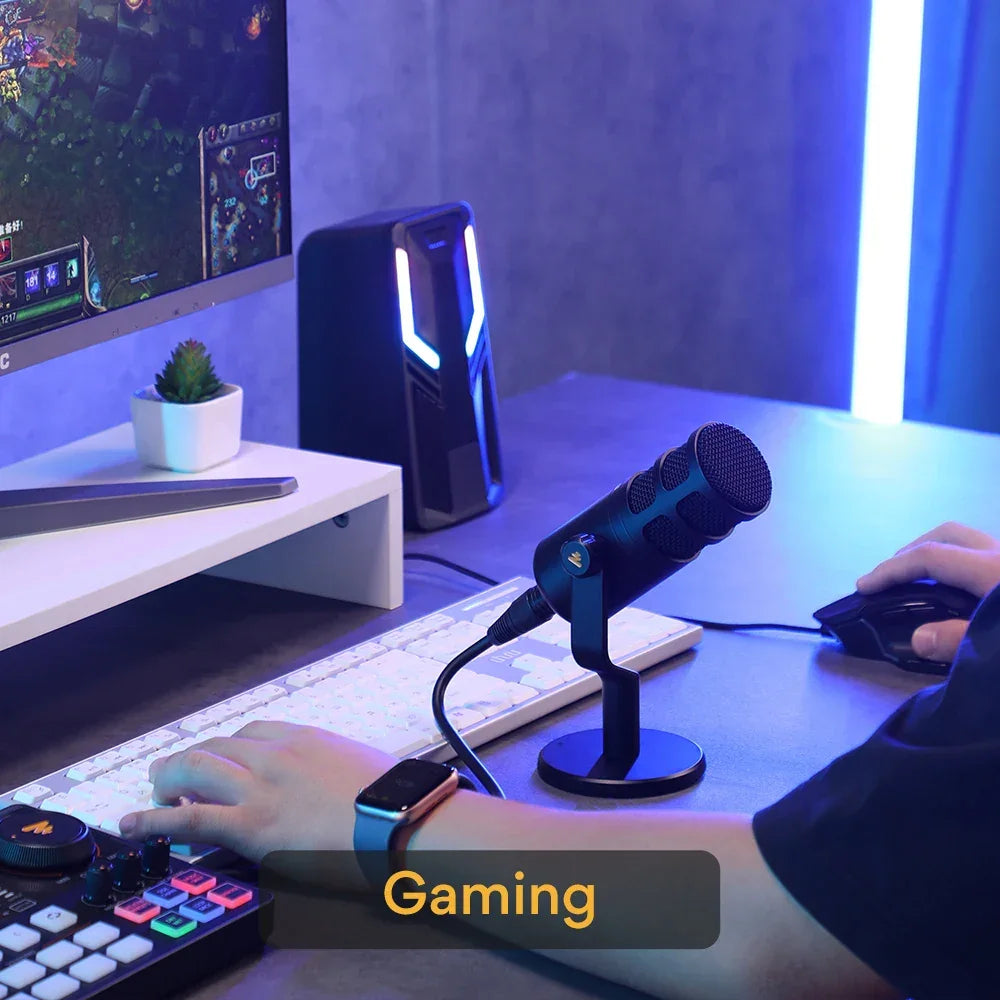 PD100 XLR Podcast Microphone Cardioid Studio Dynamic Mic for Vocal Recording Black Microphone