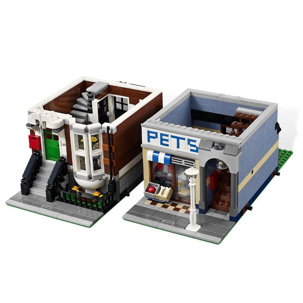 Pet Shop Creator Building Blocks 2032PCS w/ 4 Figures (10218) ABS Kit Pet Shop Building Blocks