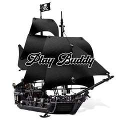 Pirates Of The Caribbean Black Pearl Sailboat Building Blocks w/ 6 Figurines Black Pearl Sailboat Building Blocks
