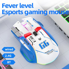 Pro Wired Wireless Tri Mode RGB Transformers Gaming Mouse Mice Gift for PC/MAC Mouse