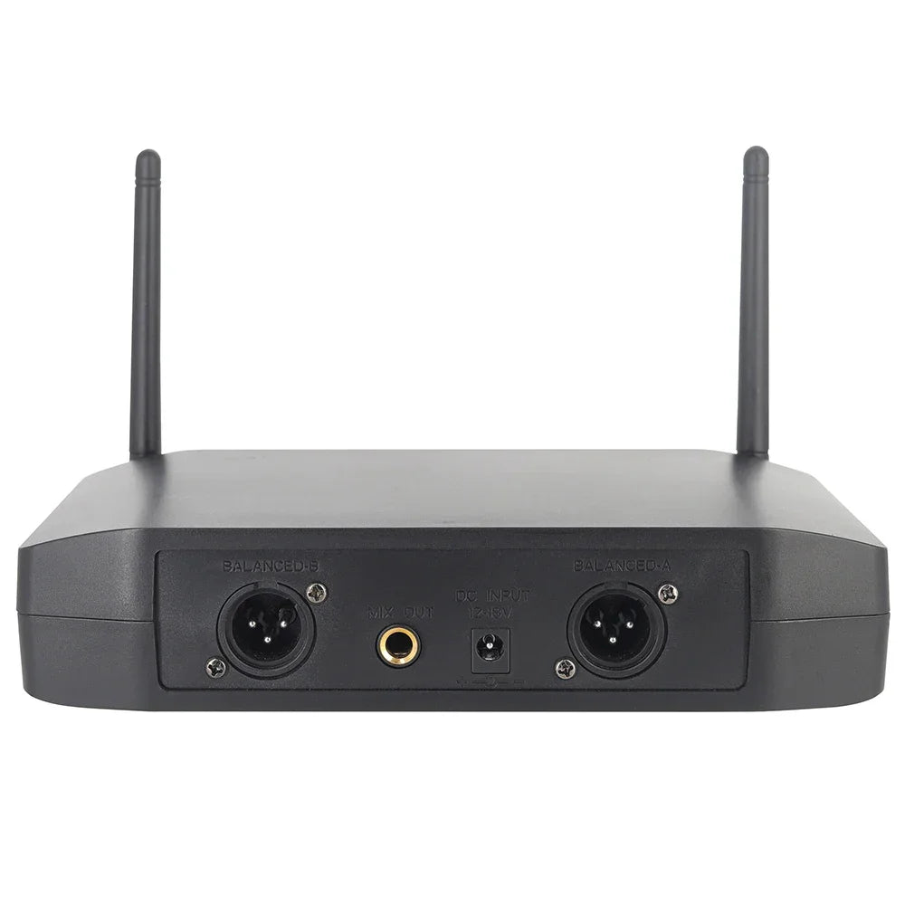 Professional 4 Channel UHF Wireless 4 Microphone Mic System Cordless Handheld UK Black Microphone