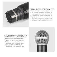 Professional 4 Channel UHF Wireless 4 Microphone Mic System Cordless Handheld UK Black Microphone