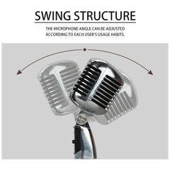 Professional Dynamic Vintage Classic Mic Old Retro Style Metal Grill Microphone Silver Microphone