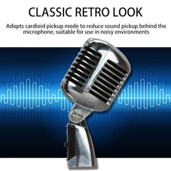 Professional Dynamic Vintage Classic Mic Old Retro Style Metal Grill Microphone Silver Microphone