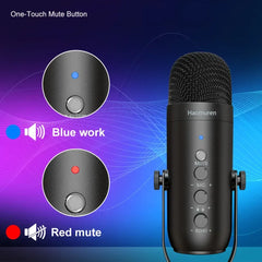 Professional Streaming Podcast PC Mac Gaming Microphone Studio Condenser Mic Kit Black Microphone