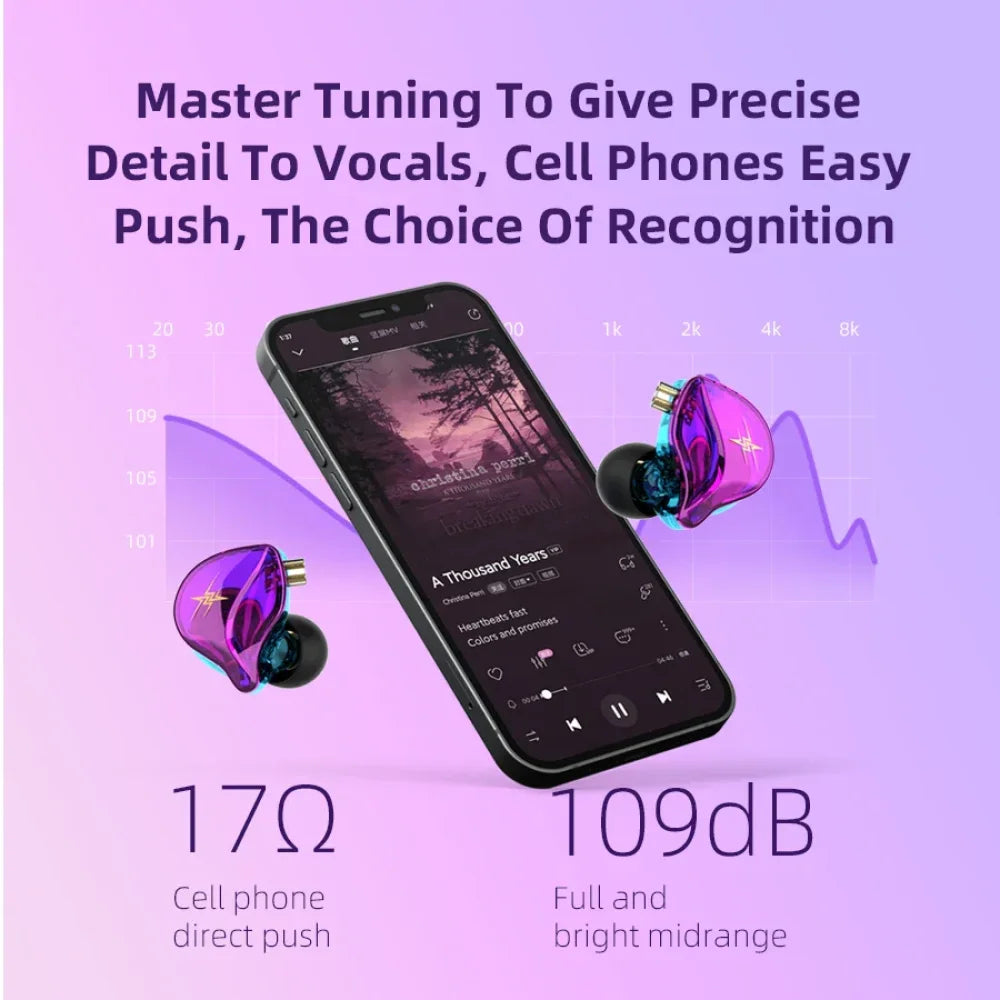 QKZ ZXT MT1 In Ear Earphone Dynamic DJ Monitor IEM Earbuds HiFi Noise Cancelling Headphones